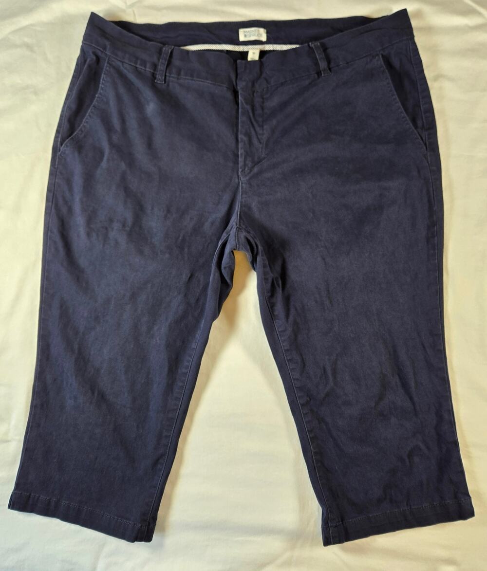 Market & Spruce Capri Femme Size 18W Navy Blue Stretch Wardrobe Staple